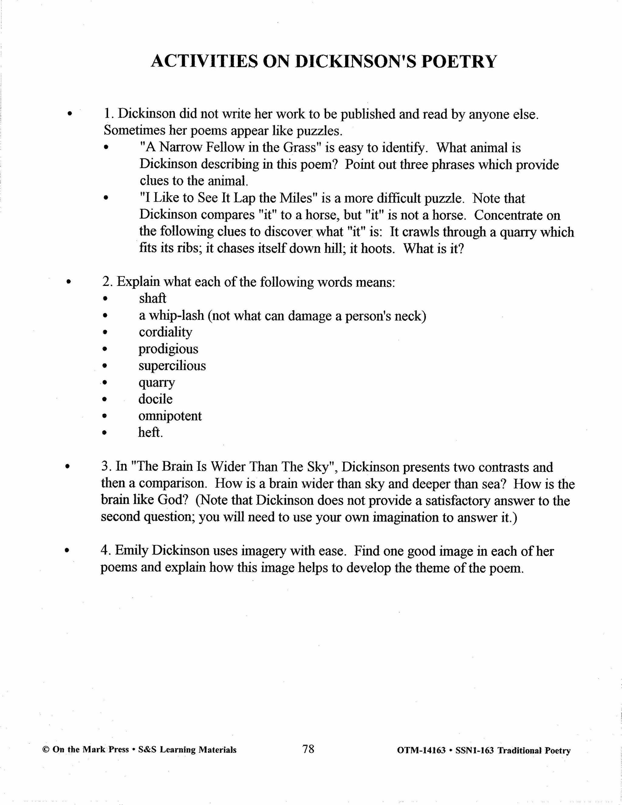 Traditional Poetry from the Fifteenth to the early Twentieth Century Grades 7-10