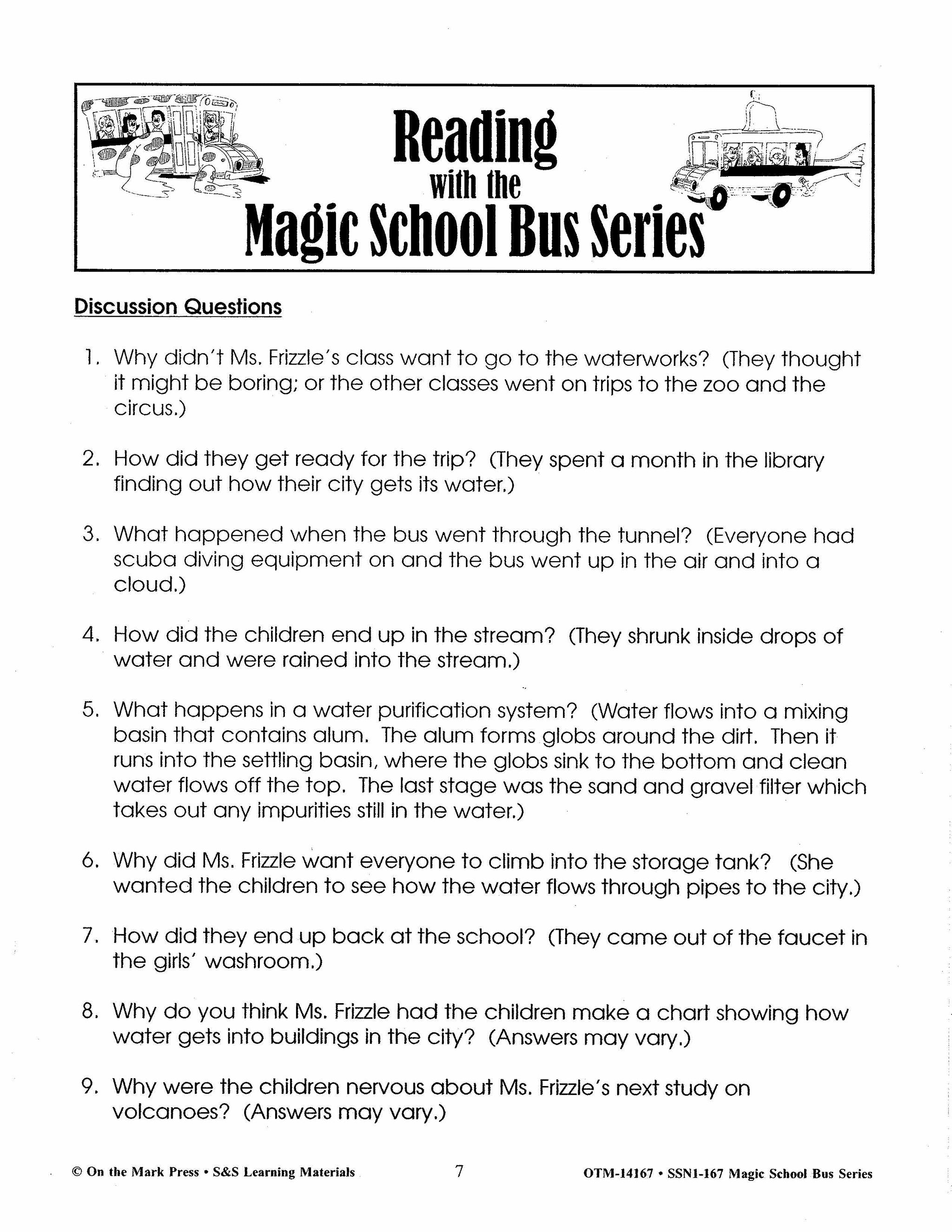 Reading with the Magic School Bus Author Study Grades 1-3