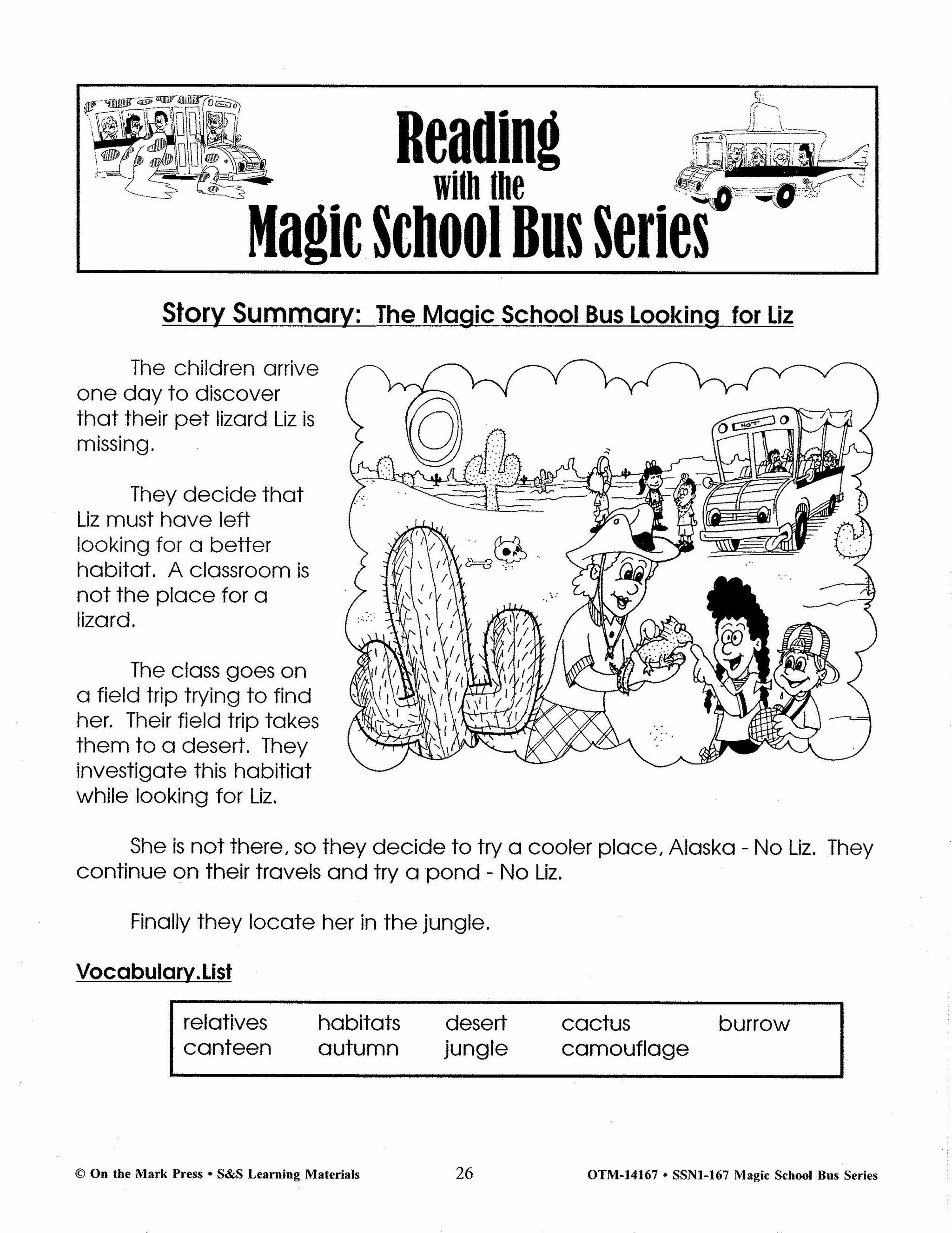 Reading with the Magic School Bus Author Study Grades 1-3