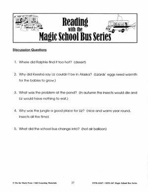 Reading with the Magic School Bus Author Study Grades 1-3