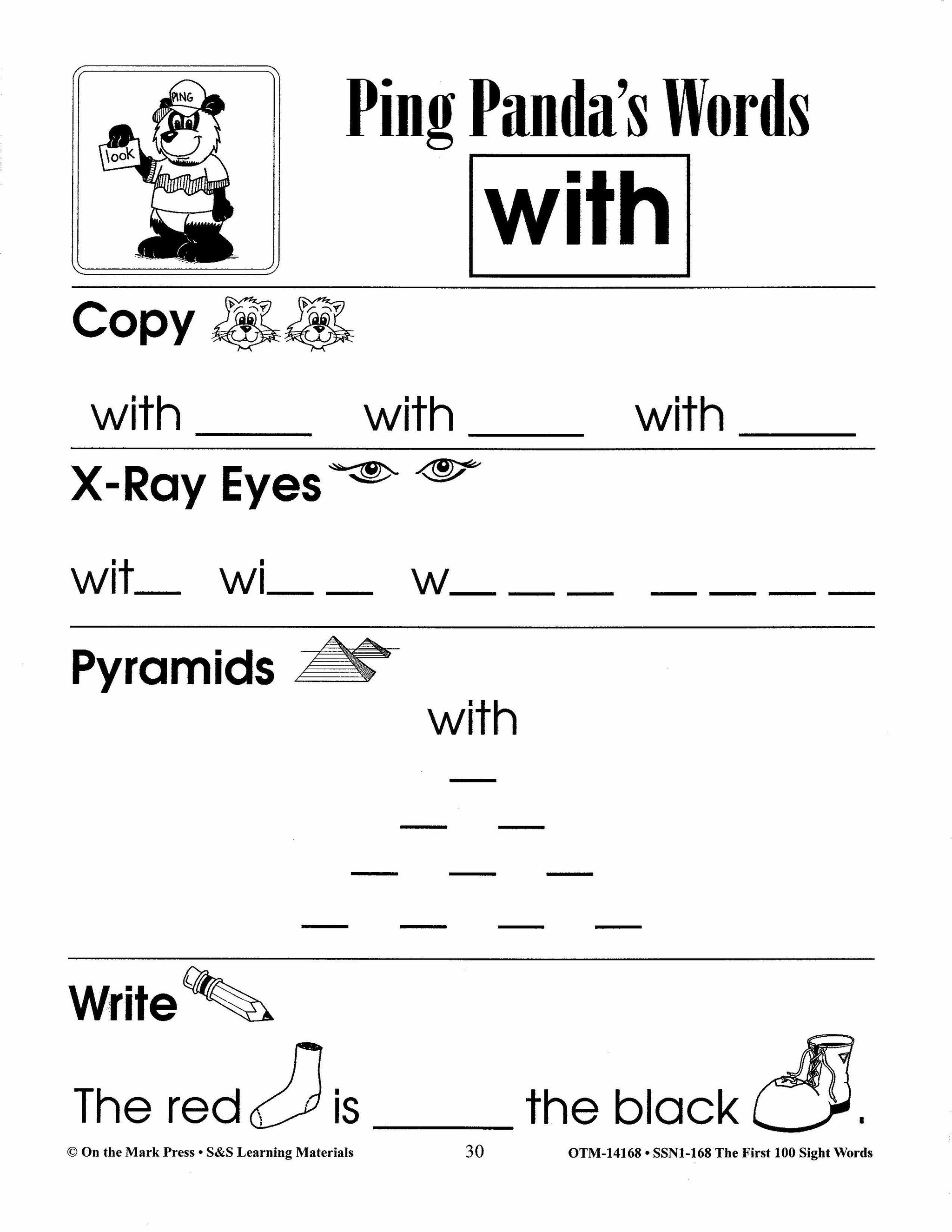 The First 100 Sight Words Practice Worksheets: Using the Dolch Word List Grade 1