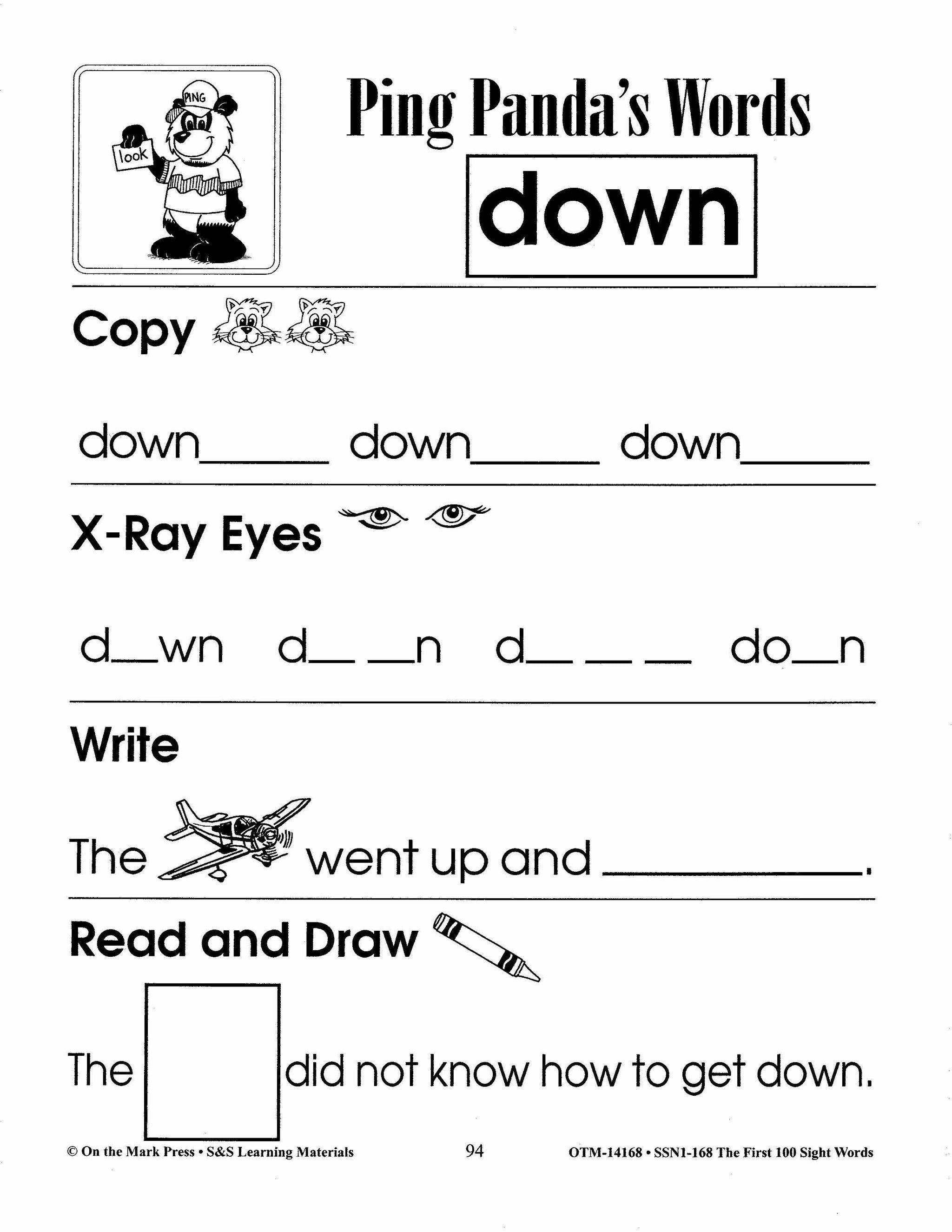 The First 100 Sight Words Practice Worksheets: Using the Dolch Word List Grade 1