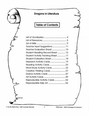 Dragons in Literature Grades 3-6 - Open-ended activities for any literature on dragons