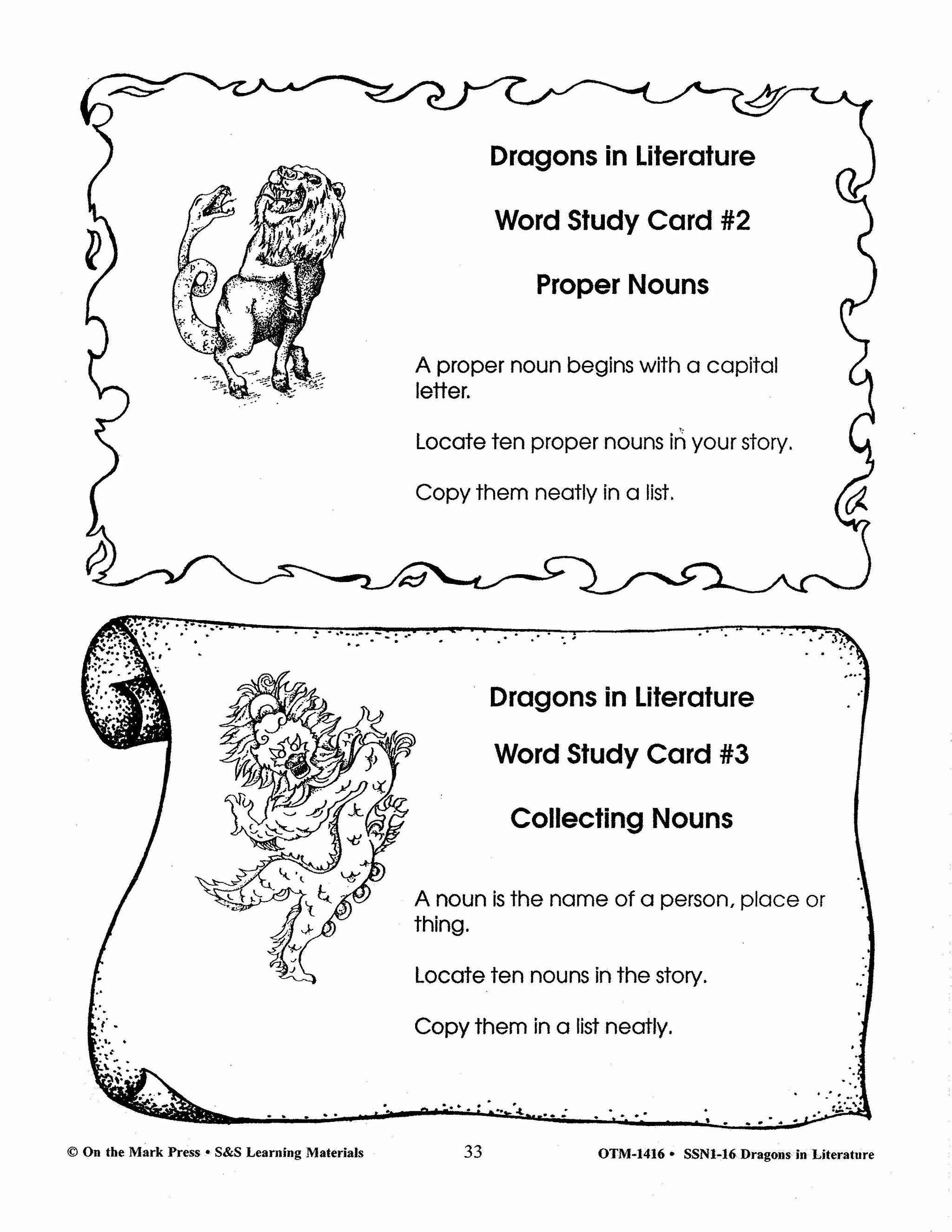 Dragons in Literature Grades 3-6 - Open-ended activities for any literature on dragons