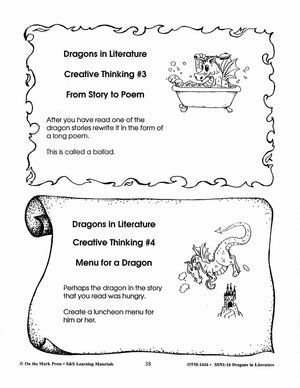 Dragons in Literature Grades 3-6 - Open-ended activities for any literature on dragons