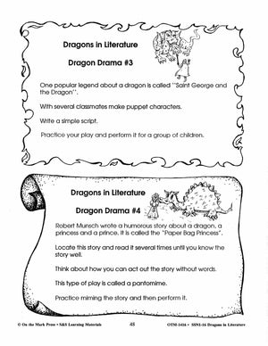 Dragons in Literature Grades 3-6 - Open-ended activities for any literature on dragons