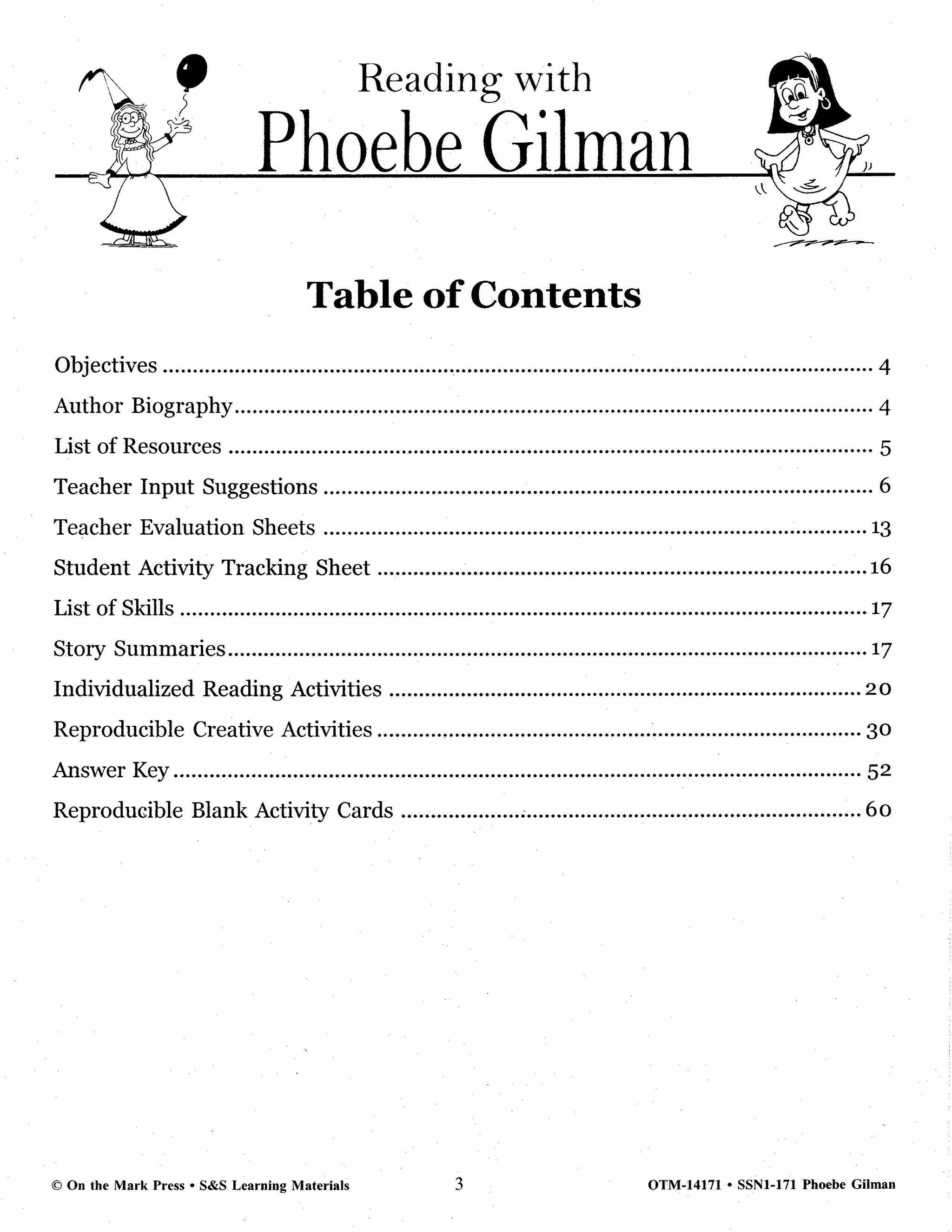 Reading with Phoebe Gilman Author Study Grades 1-3 (Jillian Jiggs)