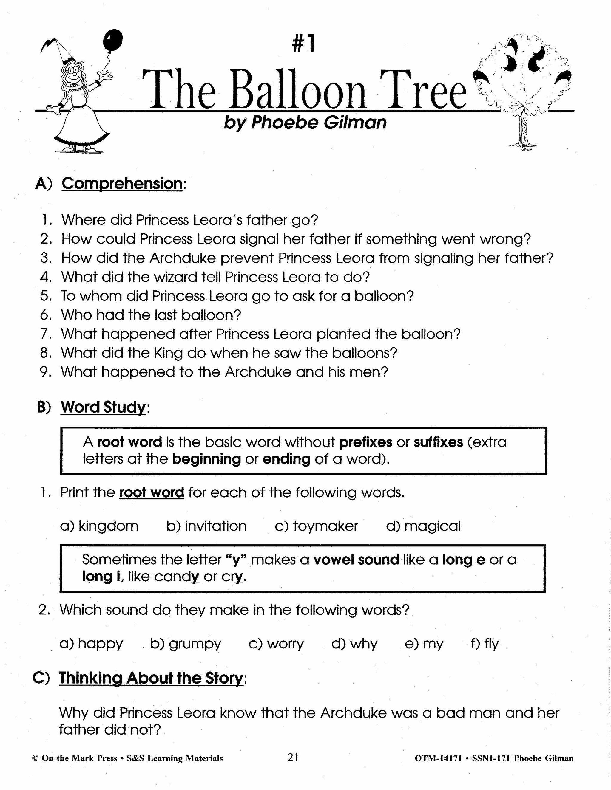 Reading with Phoebe Gilman Author Study Grades 1-3 (Jillian Jiggs)