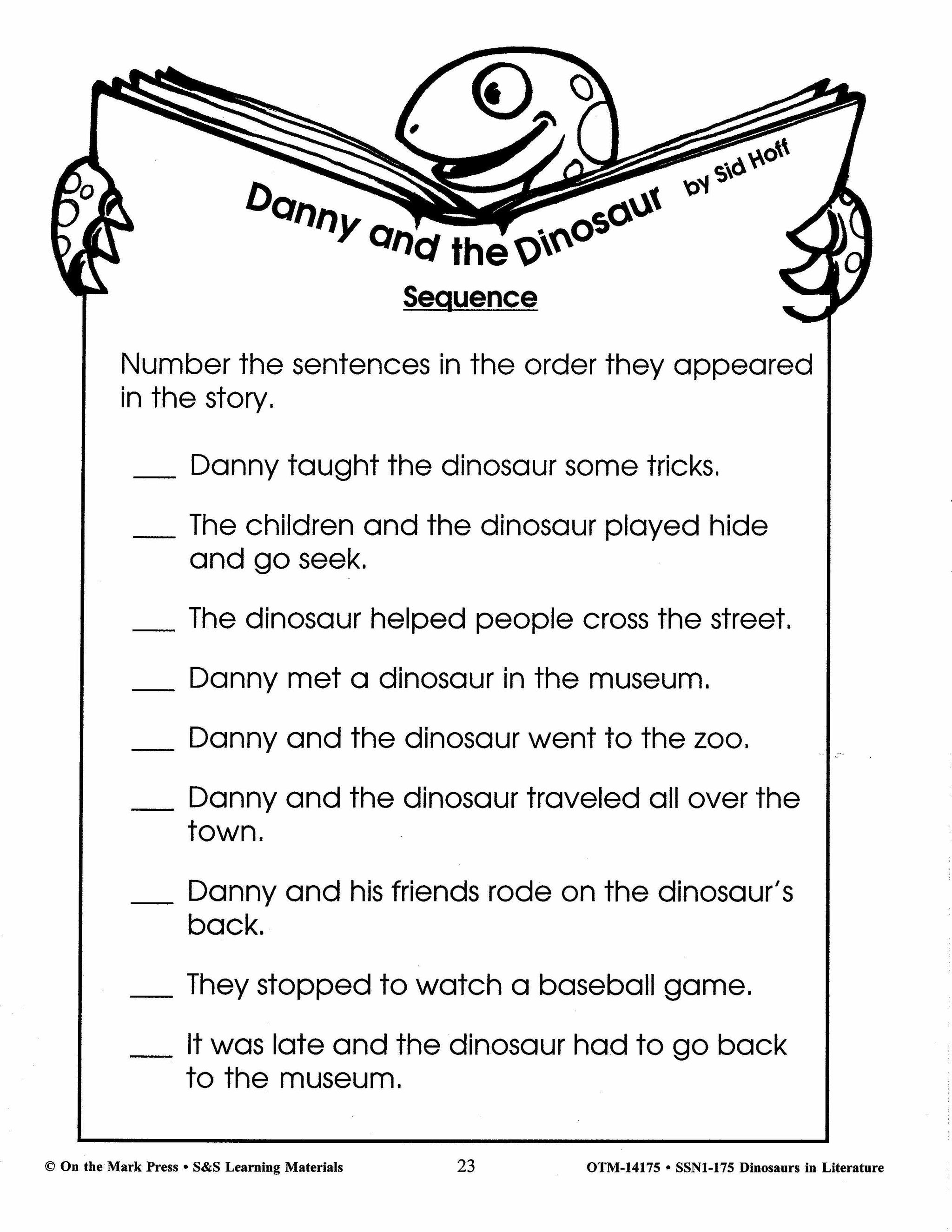 Danny and the Dinosaur Activities & More! Grades 1-3 Dinosaurs in Literature,