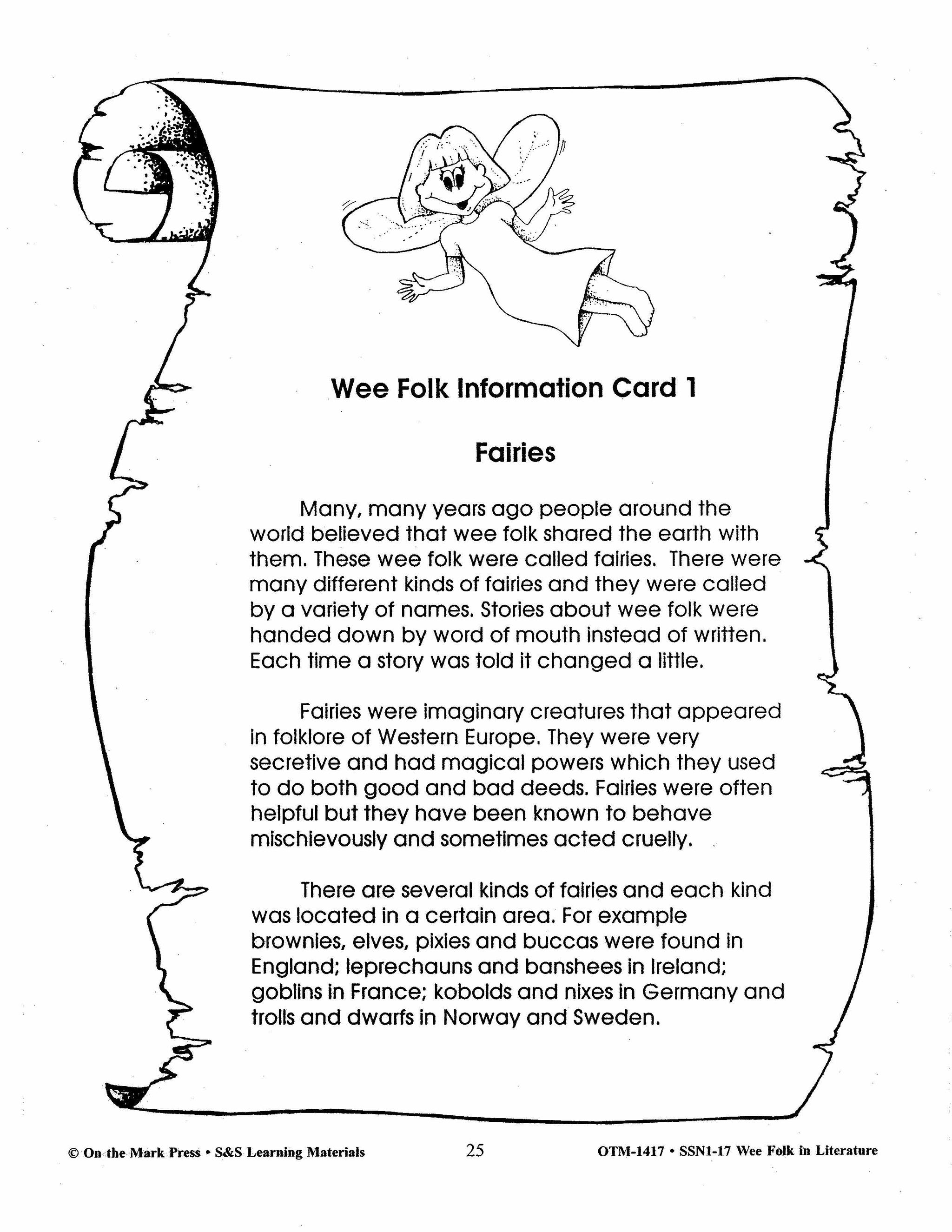Wee Folk in Literature Grades 3-5