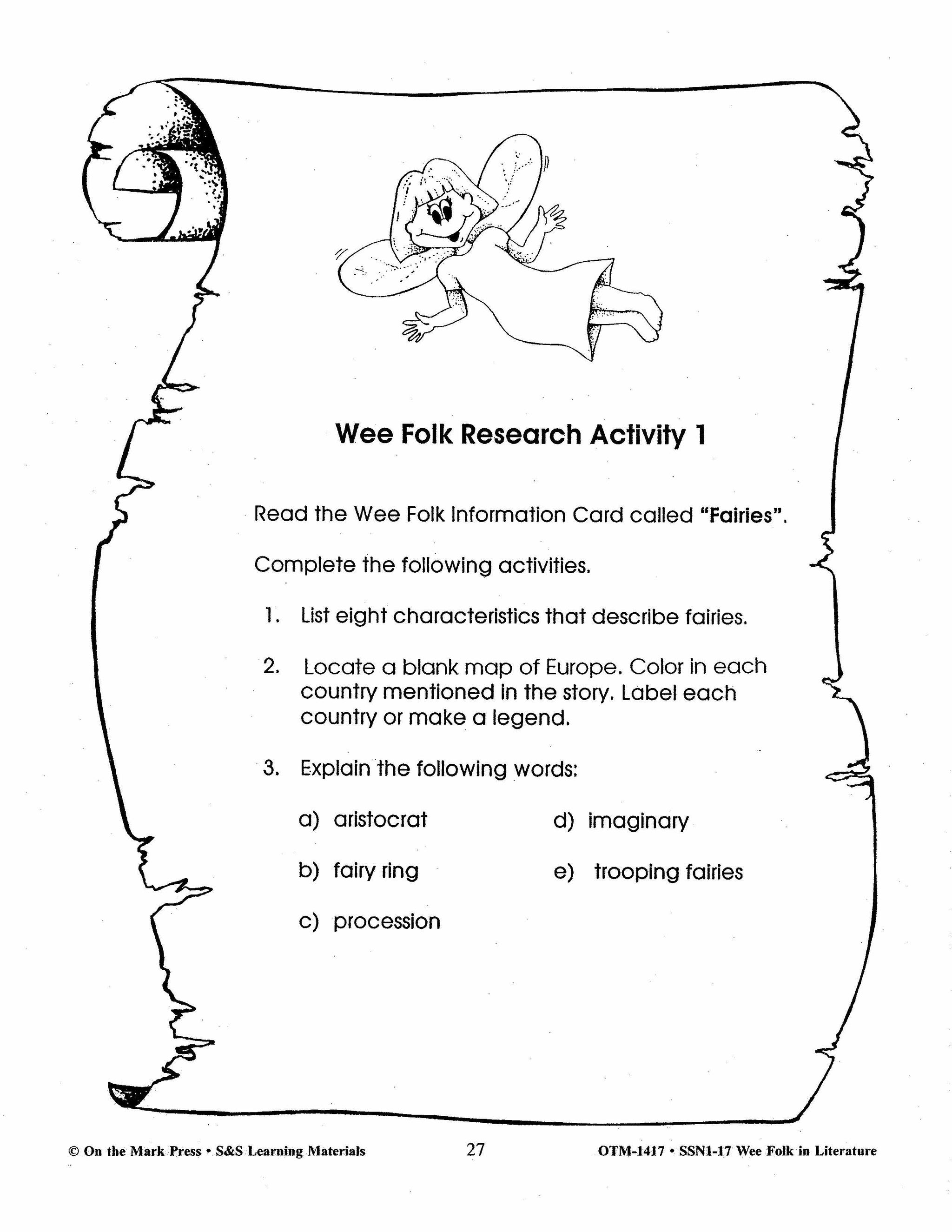 Wee Folk in Literature Grades 3-5