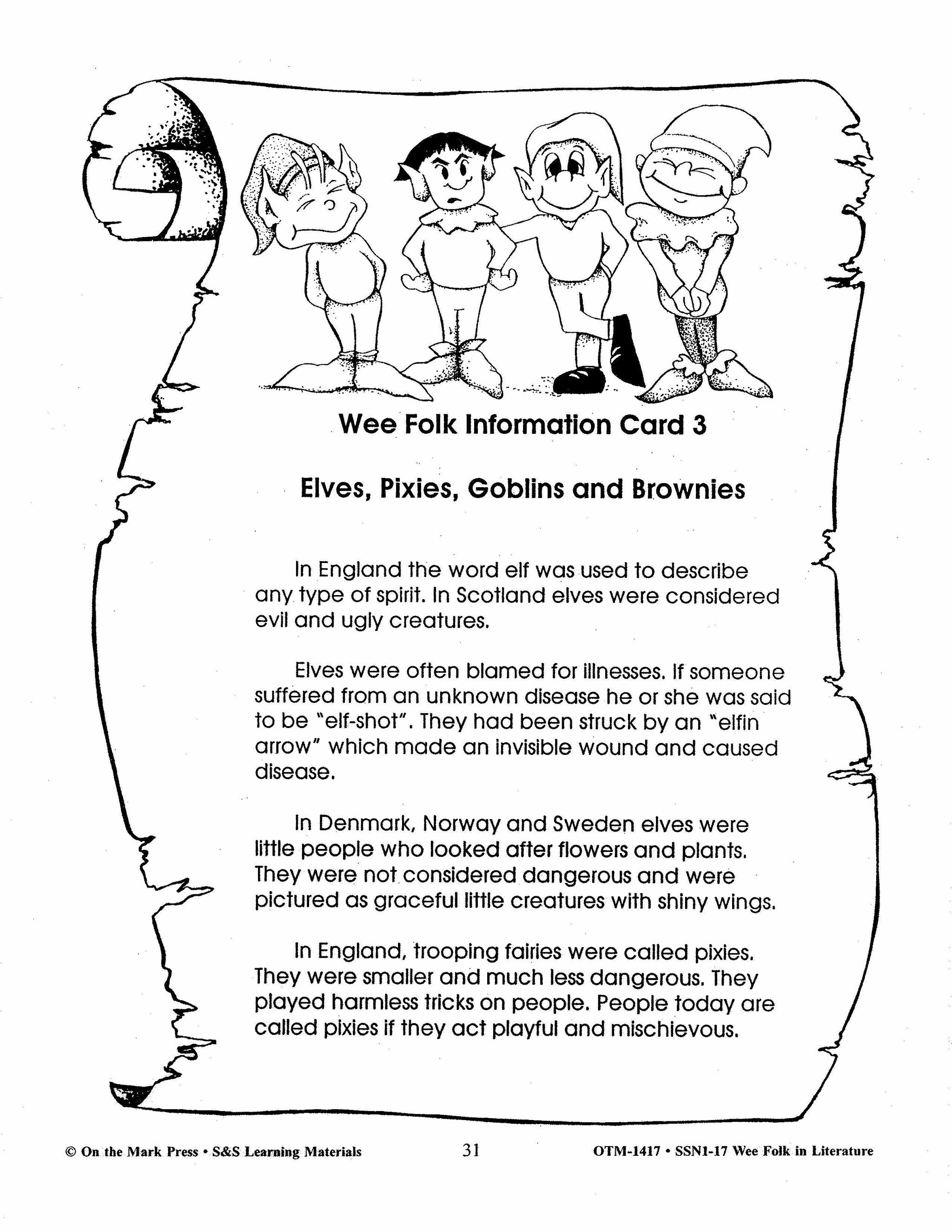 Wee Folk in Literature Grades 3-5