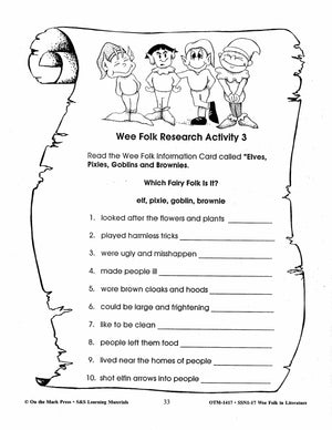 Wee Folk in Literature Grades 3-5