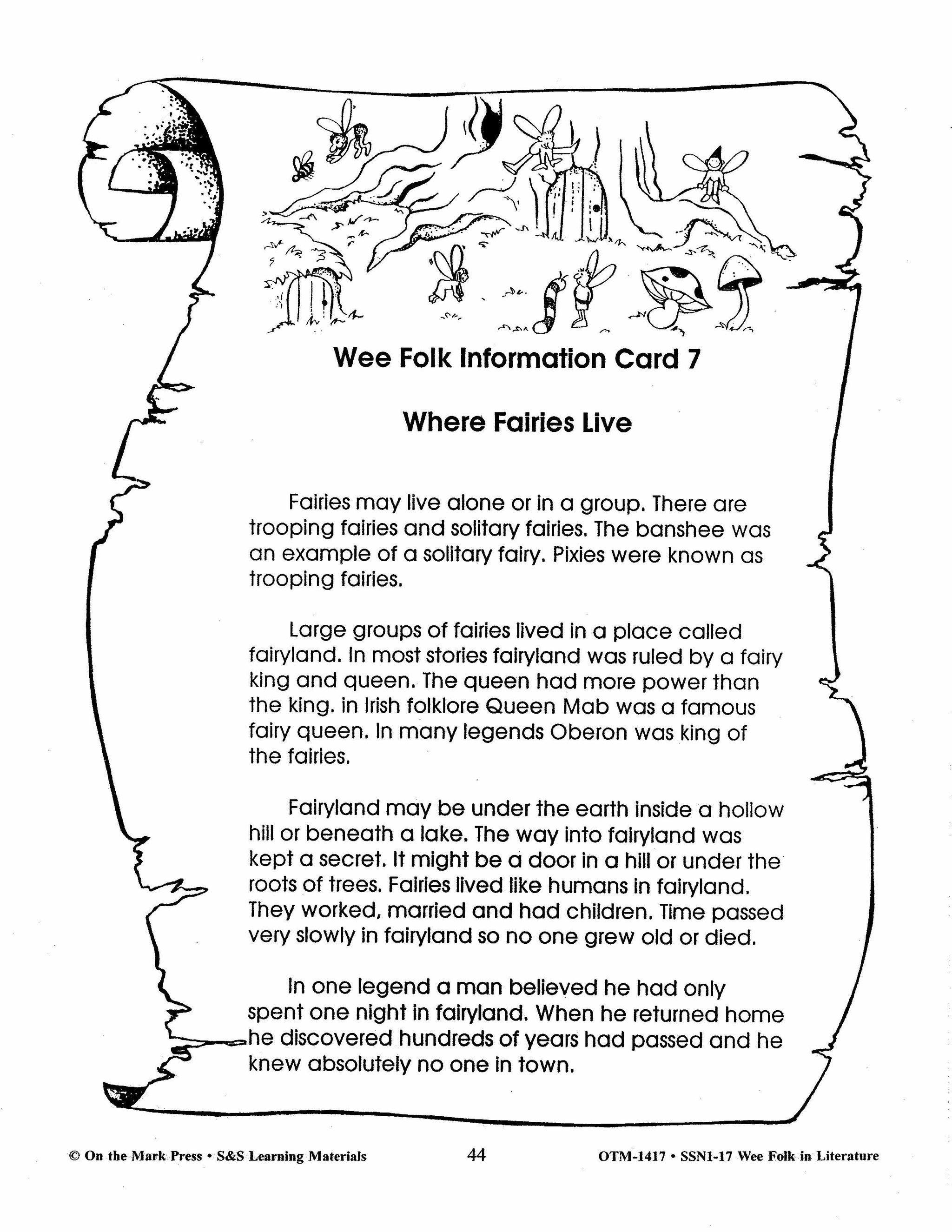 Wee Folk in Literature Grades 3-5