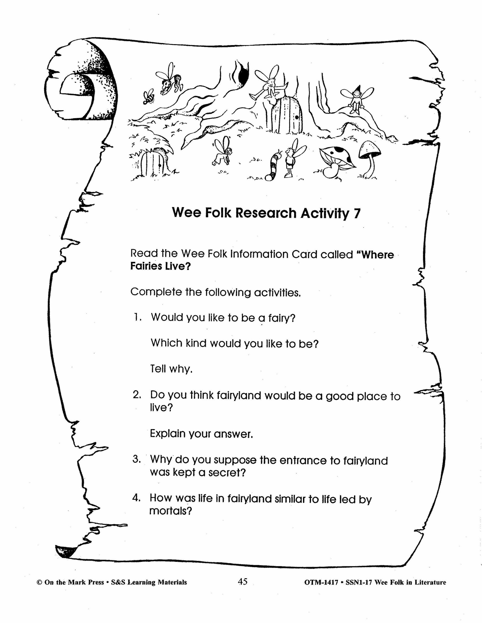 Wee Folk in Literature Grades 3-5