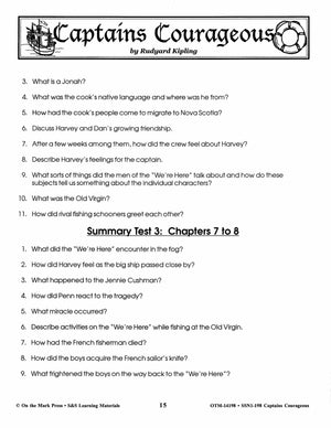 Captains Courageous, by Rudyard Kipling Lit Link Grades 7-8