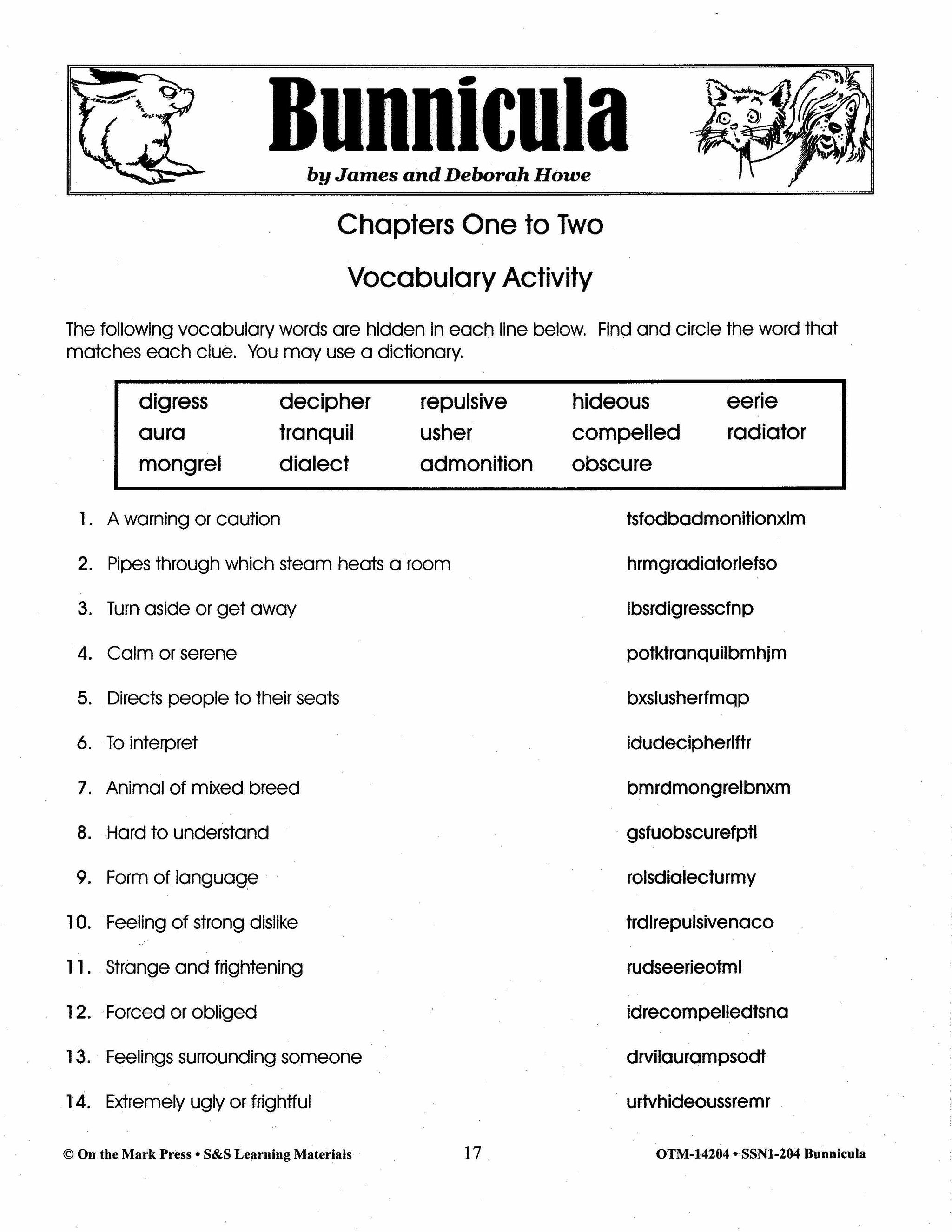 Bunnicula, by D. Howe Lit Link Grades 4-6