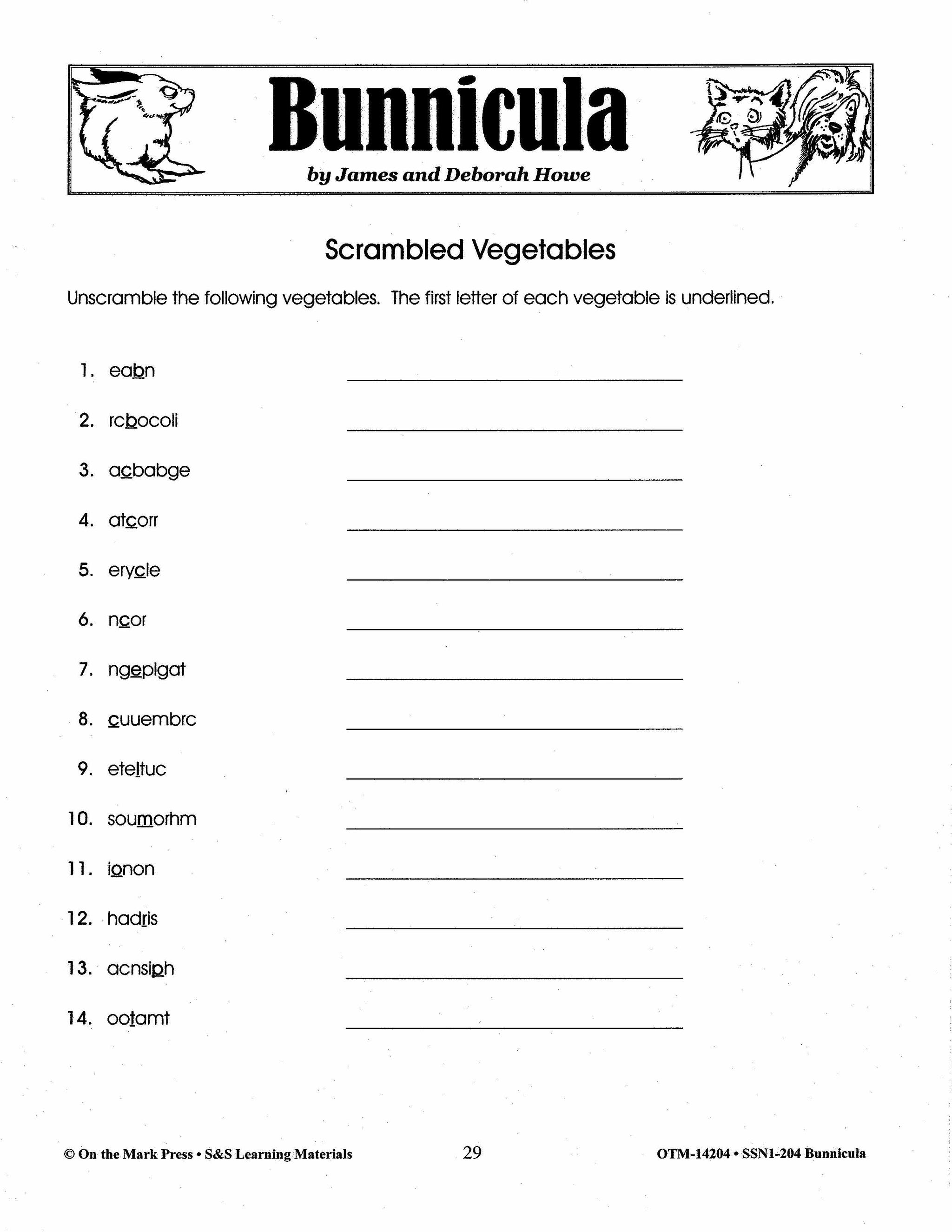 Bunnicula, by D. Howe Lit Link Grades 4-6