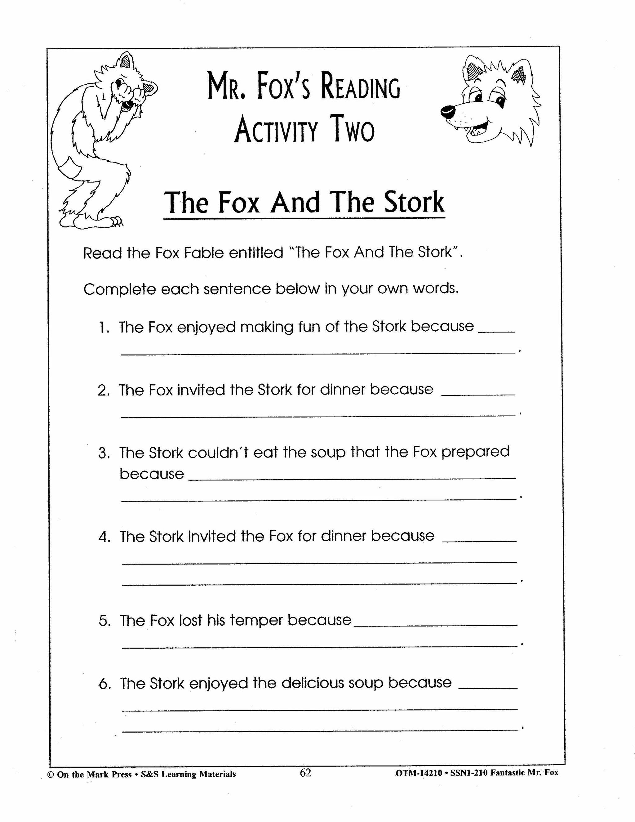 Fantastic Mr. Fox, by Roald Dahl Lit Link Grades 4-6