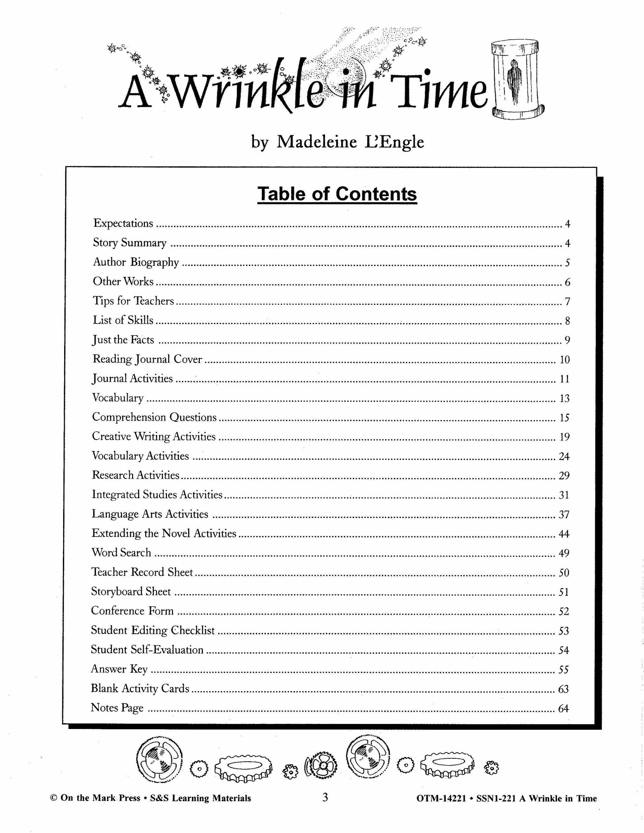 A Wrinkle in Time, by Madeline L'Engle,  Lit Link Grades 7-8
