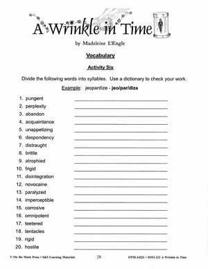 A Wrinkle in Time, by Madeline L'Engle,  Lit Link Grades 7-8