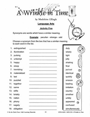 A Wrinkle in Time, by Madeline L'Engle,  Lit Link Grades 7-8