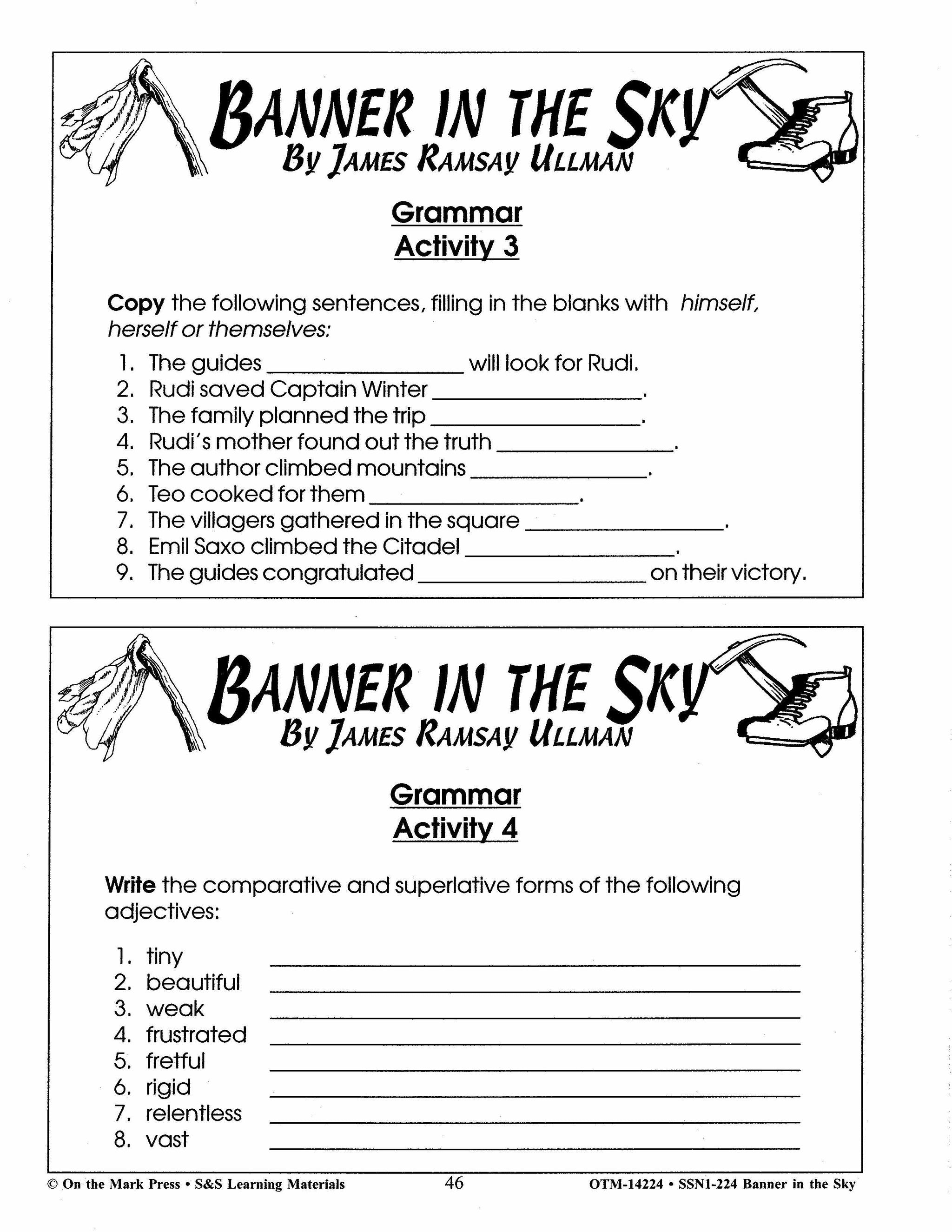 Banner in the Sky,  by James Ramsey Ullman Lit Link Grades 7-8