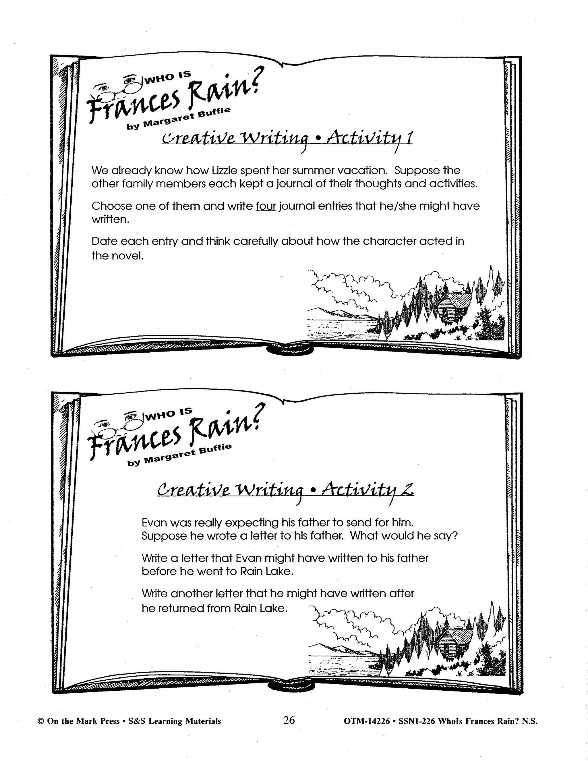 Who is Frances Rain?, by Margaret Buffie Lit Link Grades 4-6