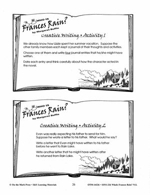 Who is Frances Rain?, by Margaret Buffie Lit Link Grades 4-6