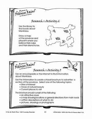 Who is Frances Rain?, by Margaret Buffie Lit Link Grades 4-6