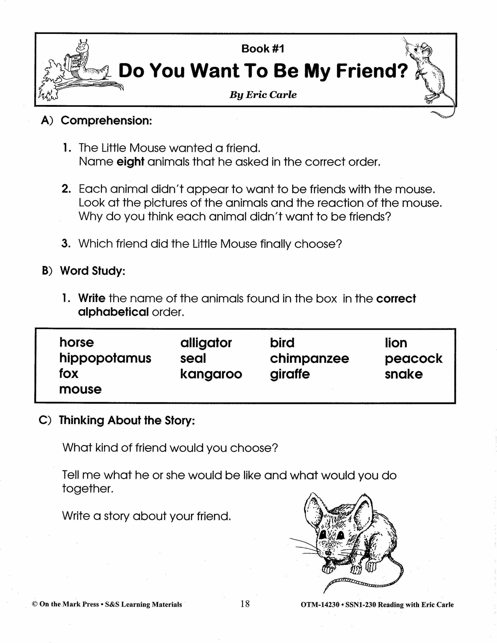 Eric Carle Author Study Grades 1-3