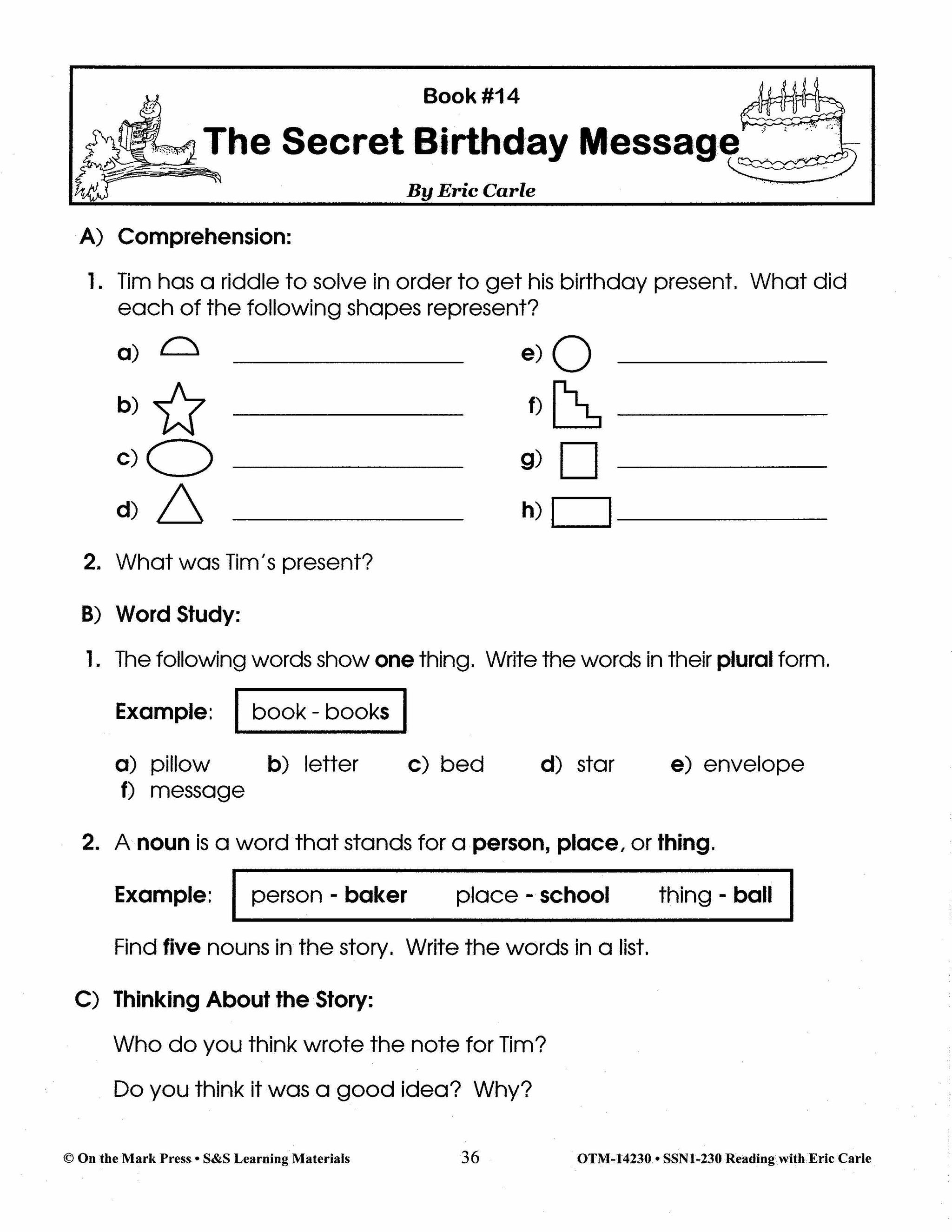 Eric Carle Author Study Grades 1-3