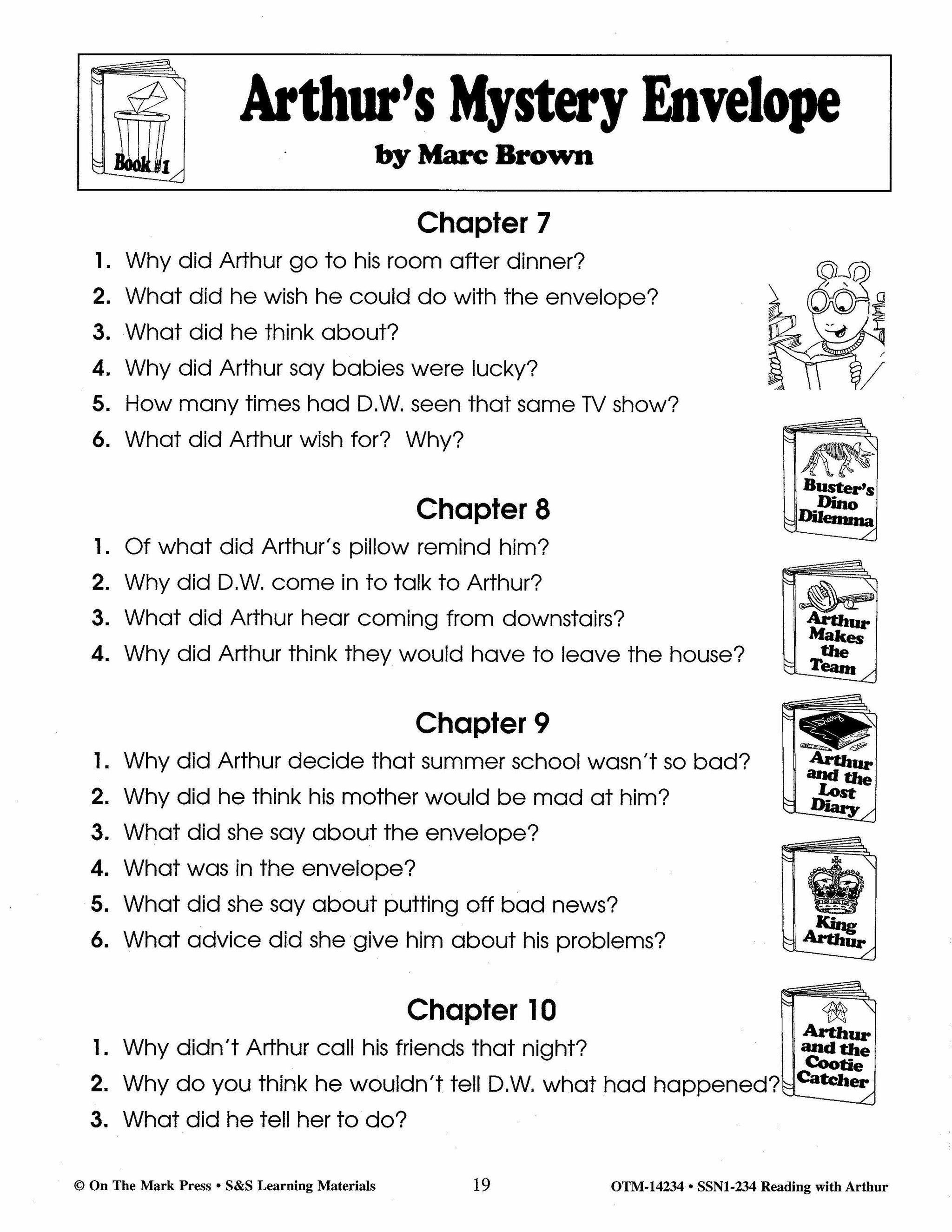 Reading with Arthur, by Marc Brown Author Study Grades 1-3