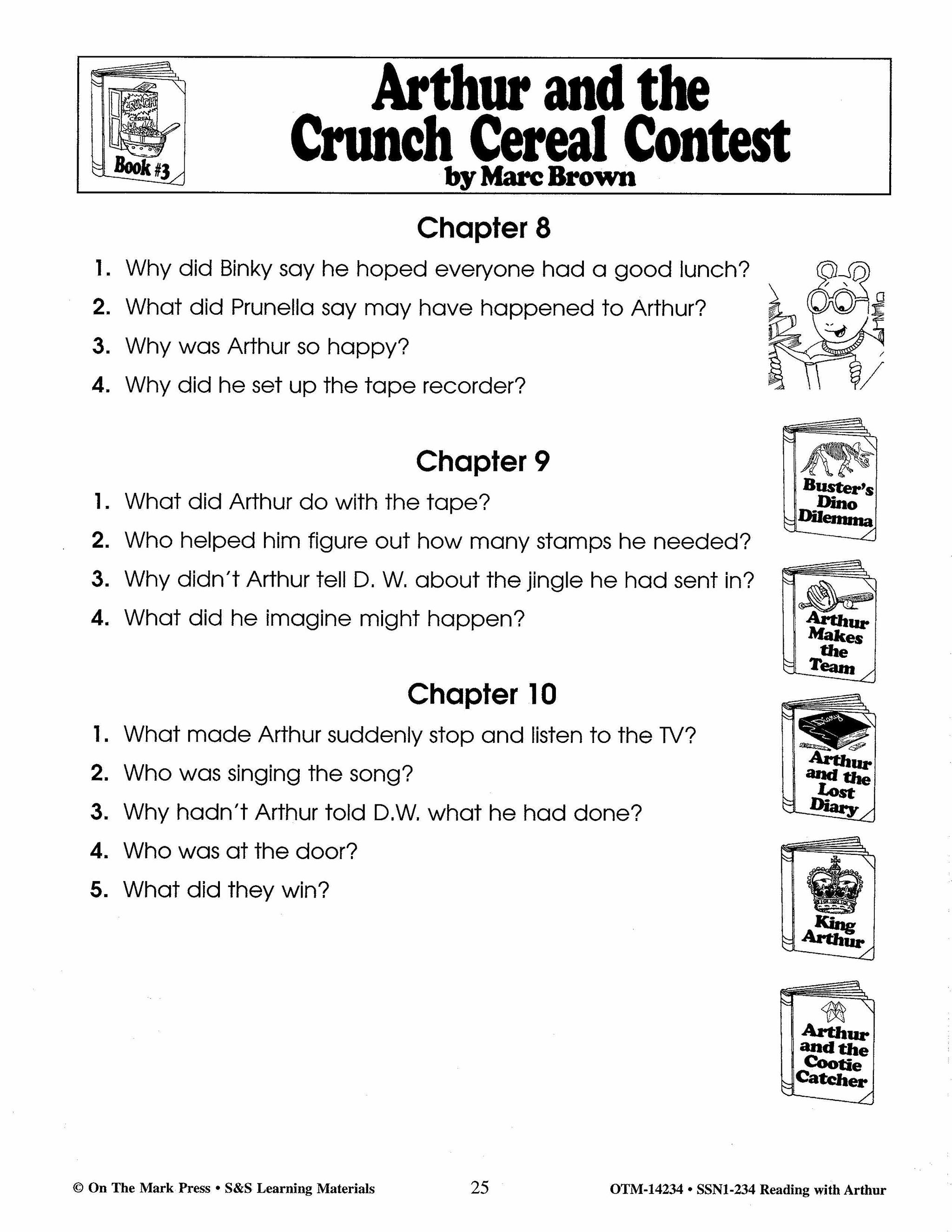 Reading with Arthur, by Marc Brown Author Study Grades 1-3