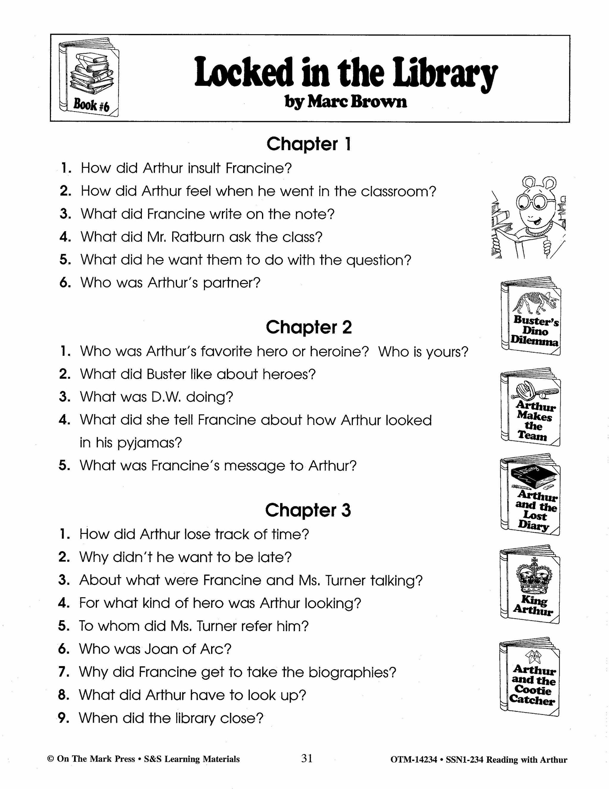 Reading with Arthur, by Marc Brown Author Study Grades 1-3