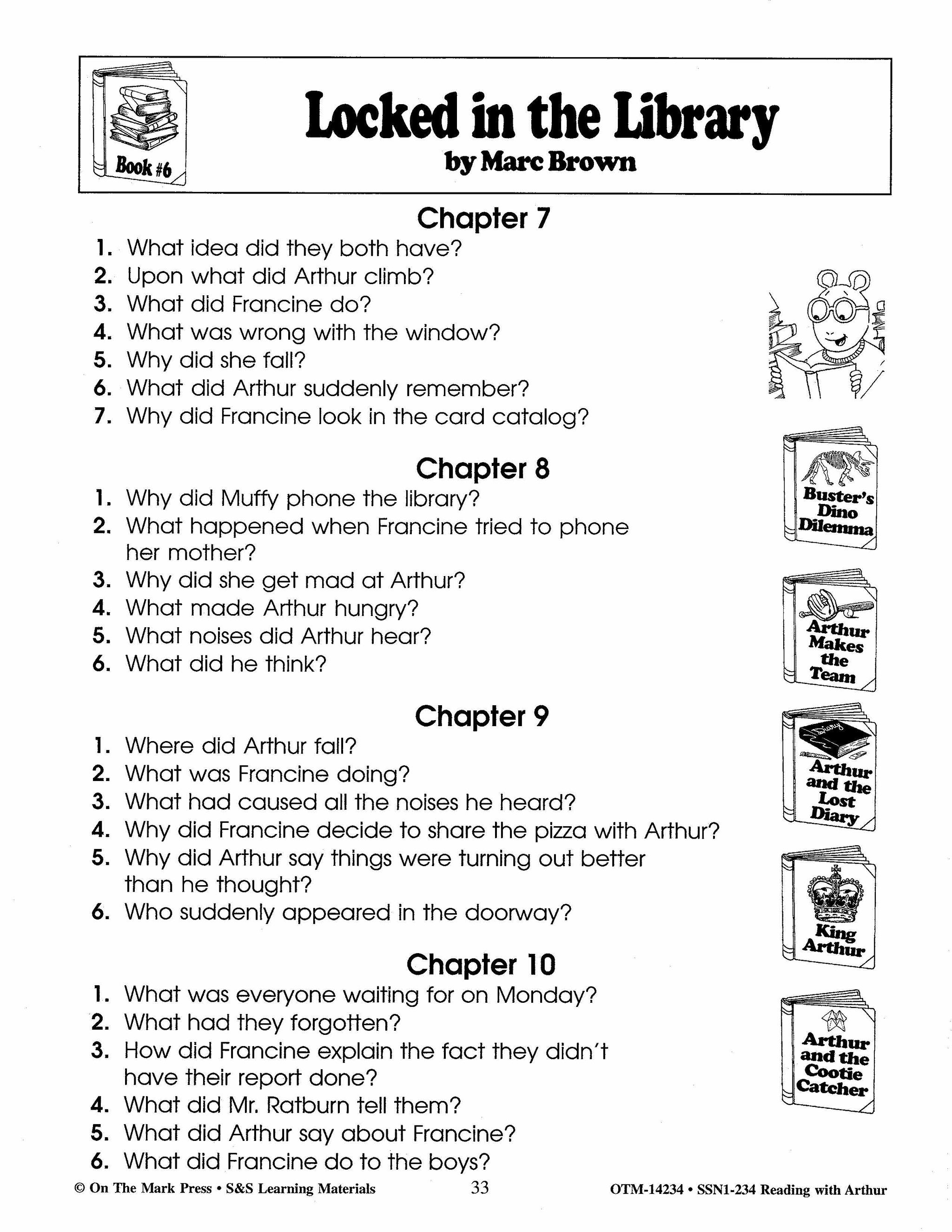 Reading with Arthur, by Marc Brown Author Study Grades 1-3
