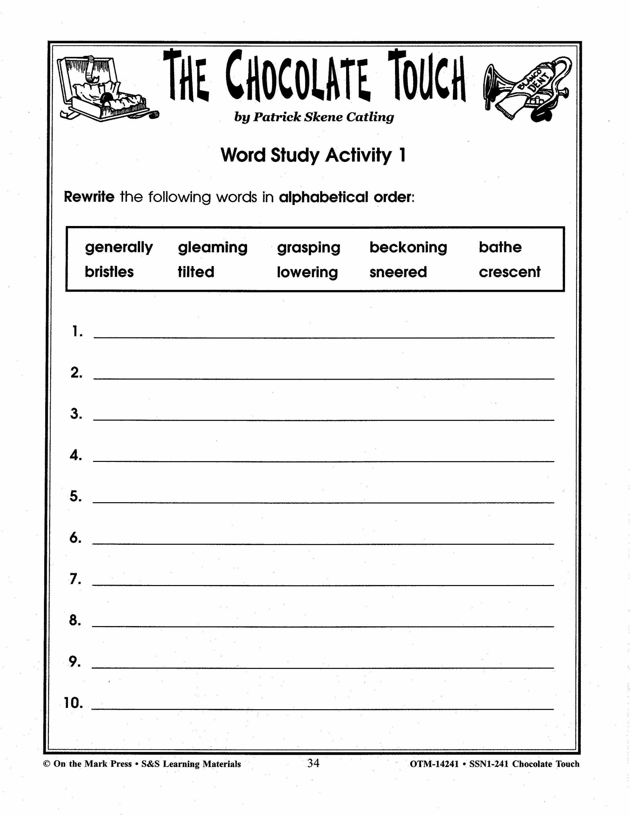 Chocolate Touch, by Patrick Skene Cating Lit Link Grades 4-6