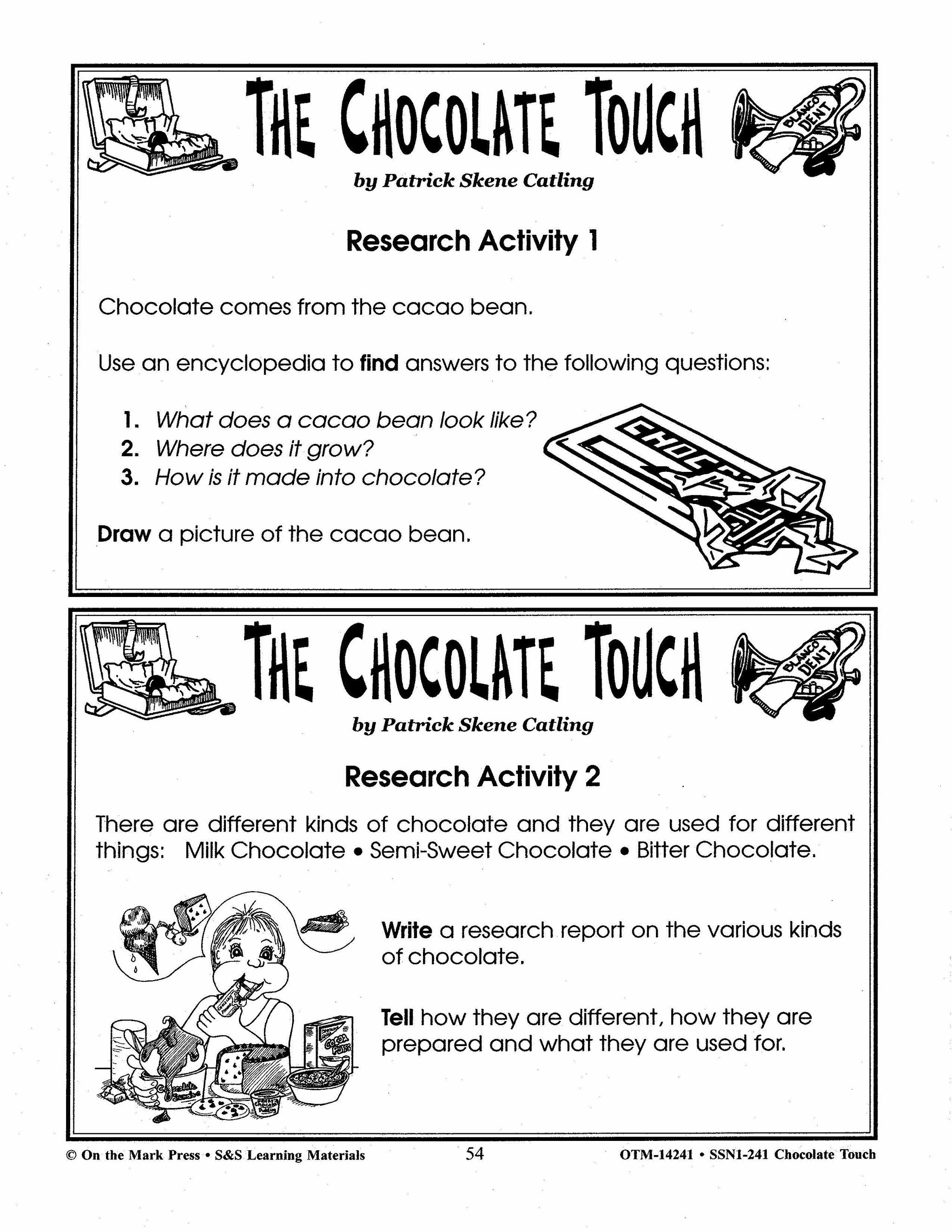 Chocolate Touch, by Patrick Skene Cating Lit Link Grades 4-6