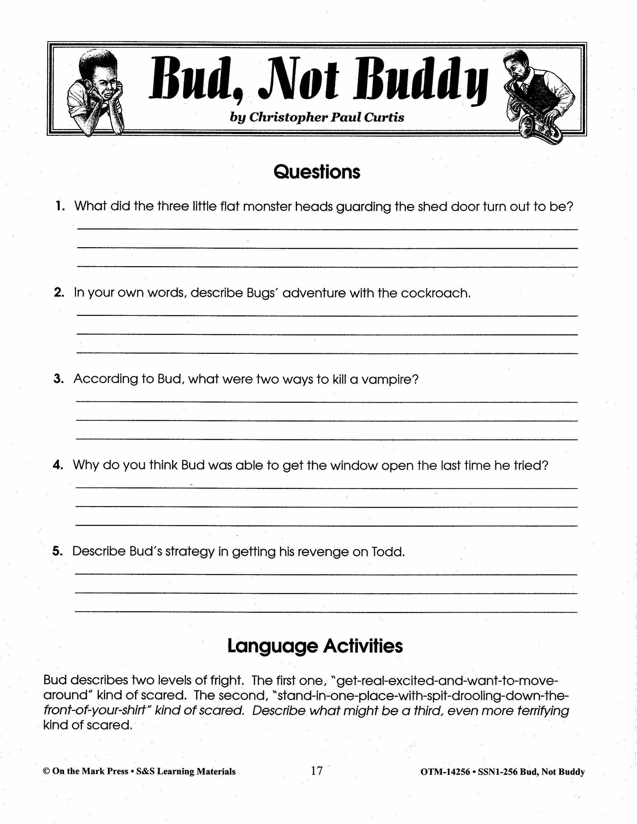 Bud, Not Buddy, by Christopher Paul Curtis Lit Link Grades 4-6