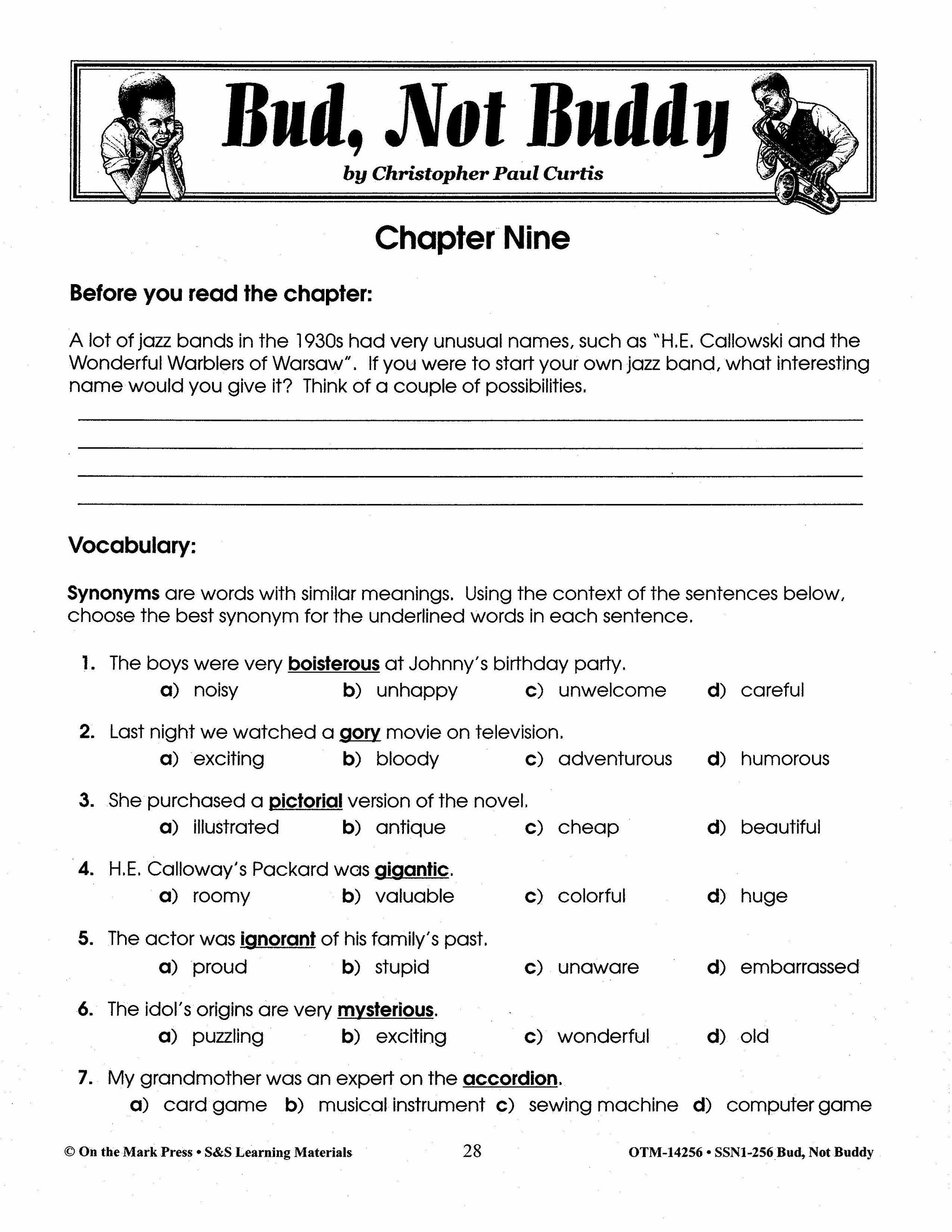 Bud, Not Buddy, by Christopher Paul Curtis Lit Link Grades 4-6