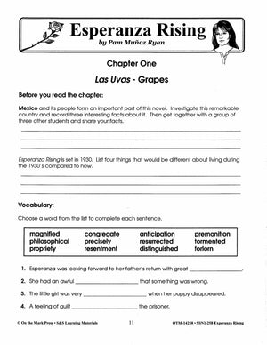 Esperanza Rising, by Pam Munoz Ryan Lit Link Grades 4-6