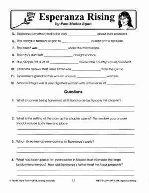 Esperanza Rising, by Pam Munoz Ryan Lit Link Grades 4-6