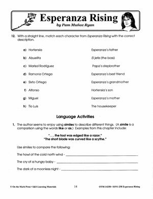 Esperanza Rising, by Pam Munoz Ryan Lit Link Grades 4-6