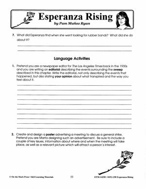 Esperanza Rising, by Pam Munoz Ryan Lit Link Grades 4-6