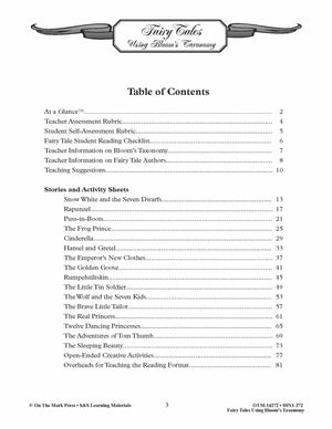 Fairy Tales using Blooms' Taxonomy: Grades 3-5