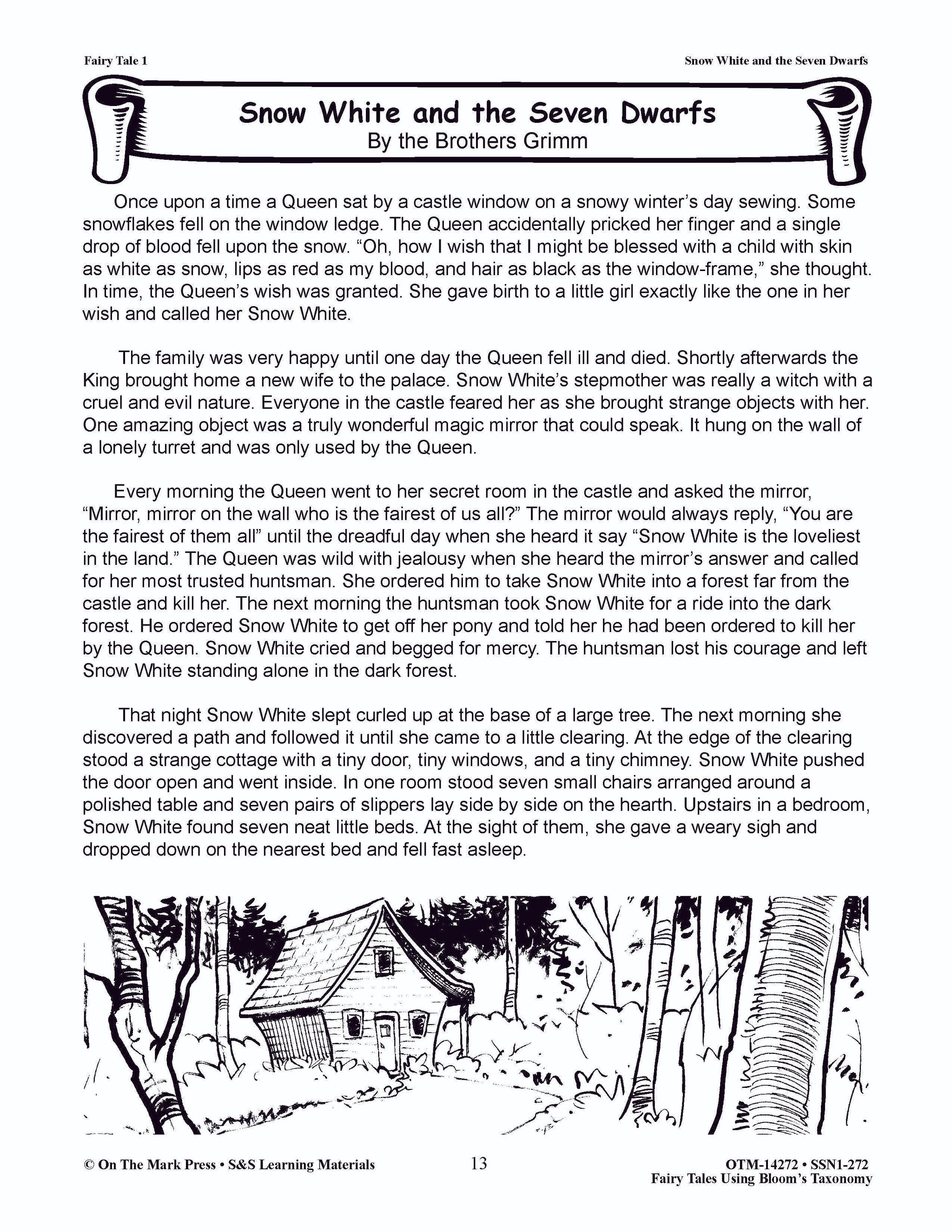 Fairy Tales using Blooms' Taxonomy: Grades 3-5