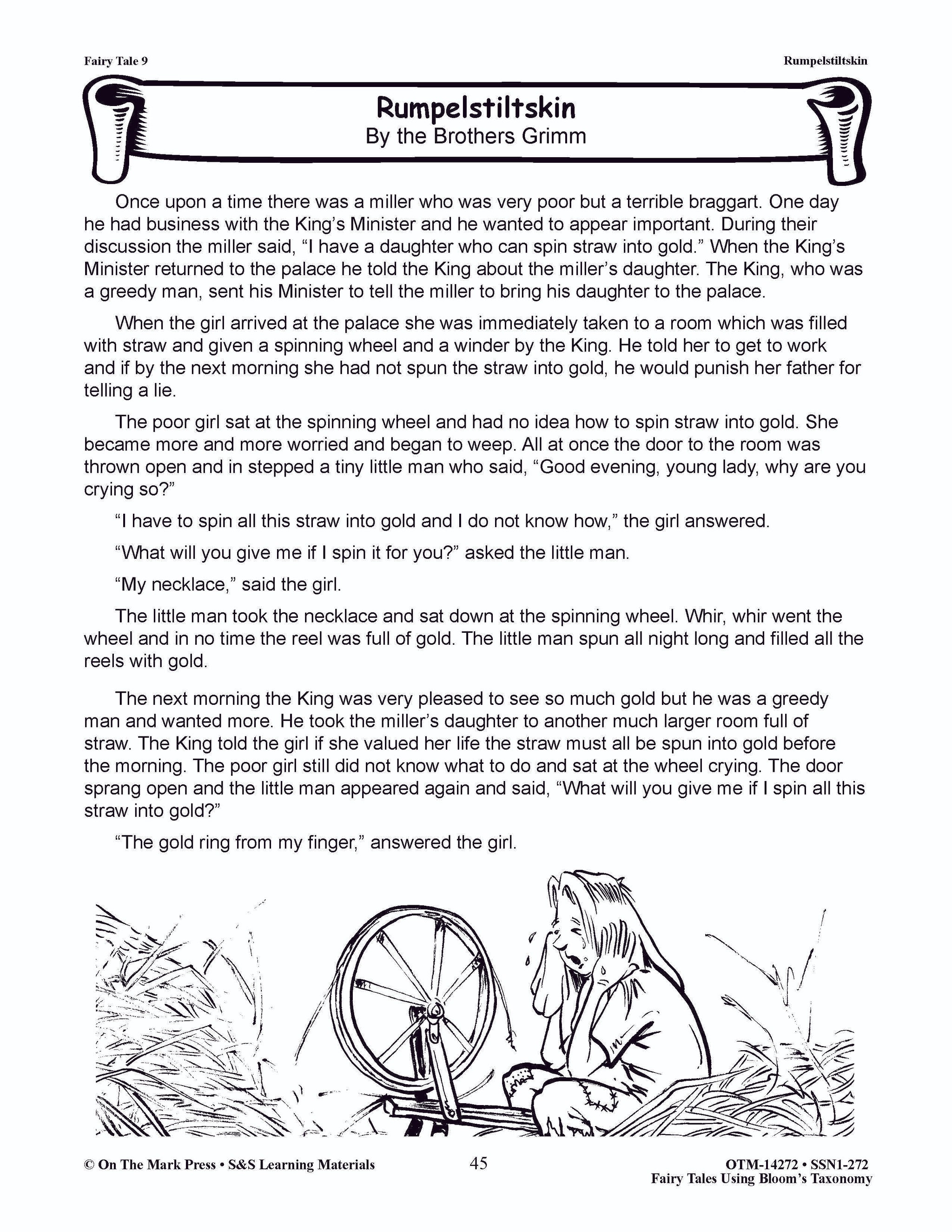 Fairy Tales using Blooms' Taxonomy: Grades 3-5