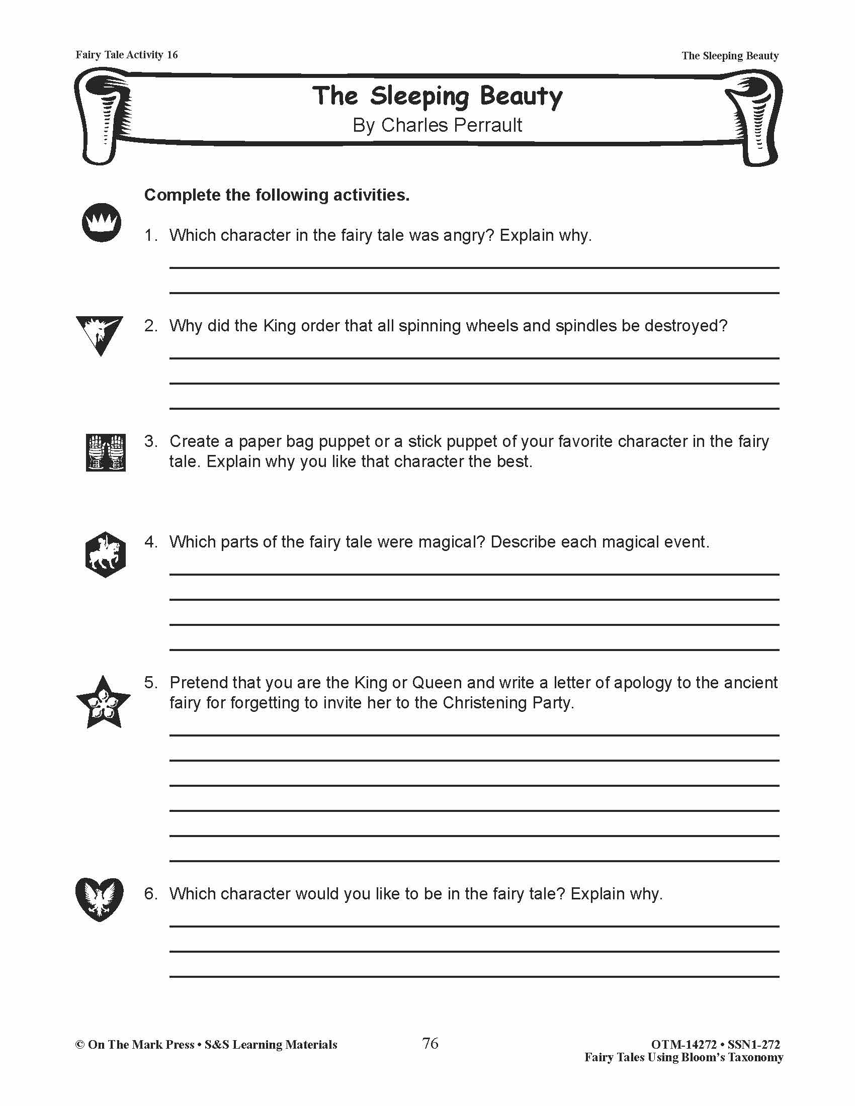 Fairy Tales using Blooms' Taxonomy: Grades 3-5