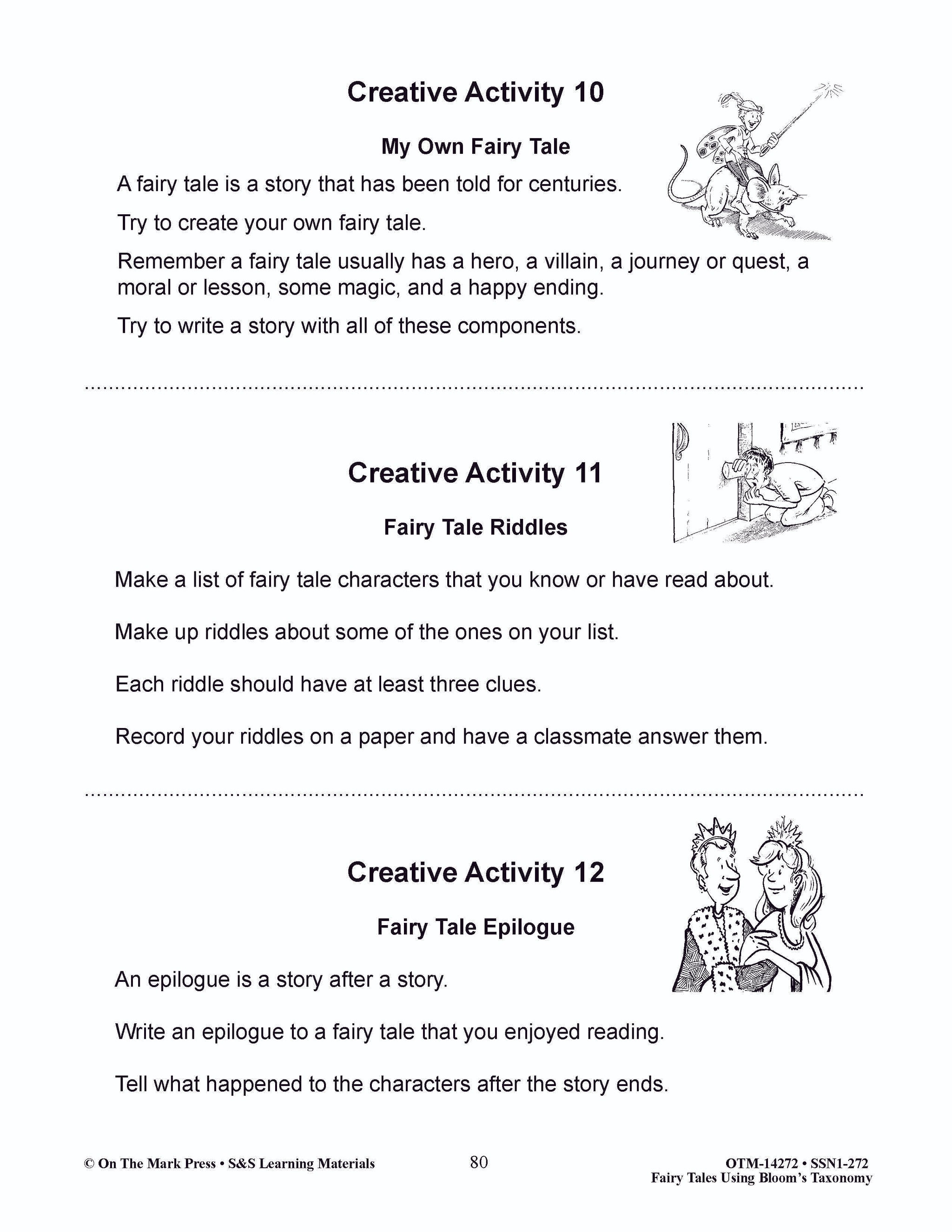 Fairy Tales using Blooms' Taxonomy: Grades 3-5