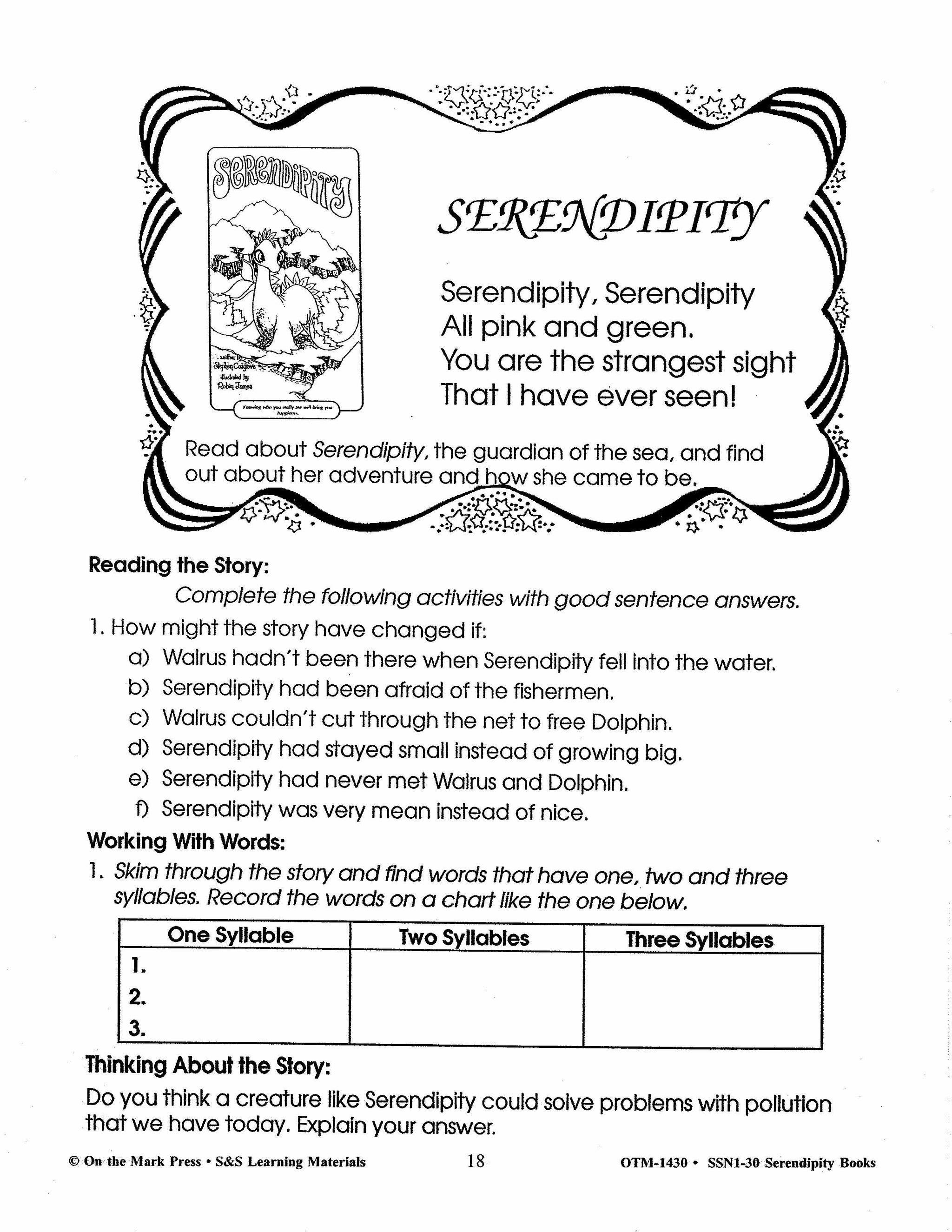 Reading with Stephen Cosgrove (Serendipity Series) Author Study Grades 3-5